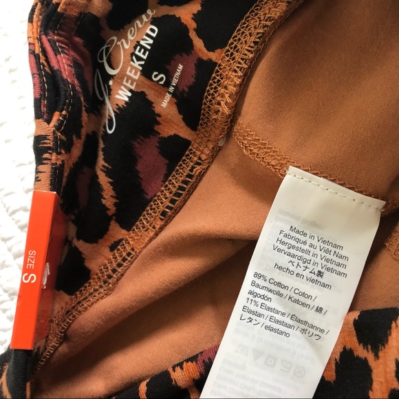 New J. CREW Weekend High-Rise Leopard Legging 7/8 Brown Orange Black AS045 Sz S - Picture 11 of 13